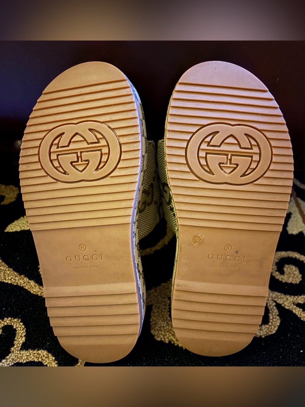 Gucci Brown Monogram Canvas Slide Sandals. Please check pictures for details - Picture 11 of 15